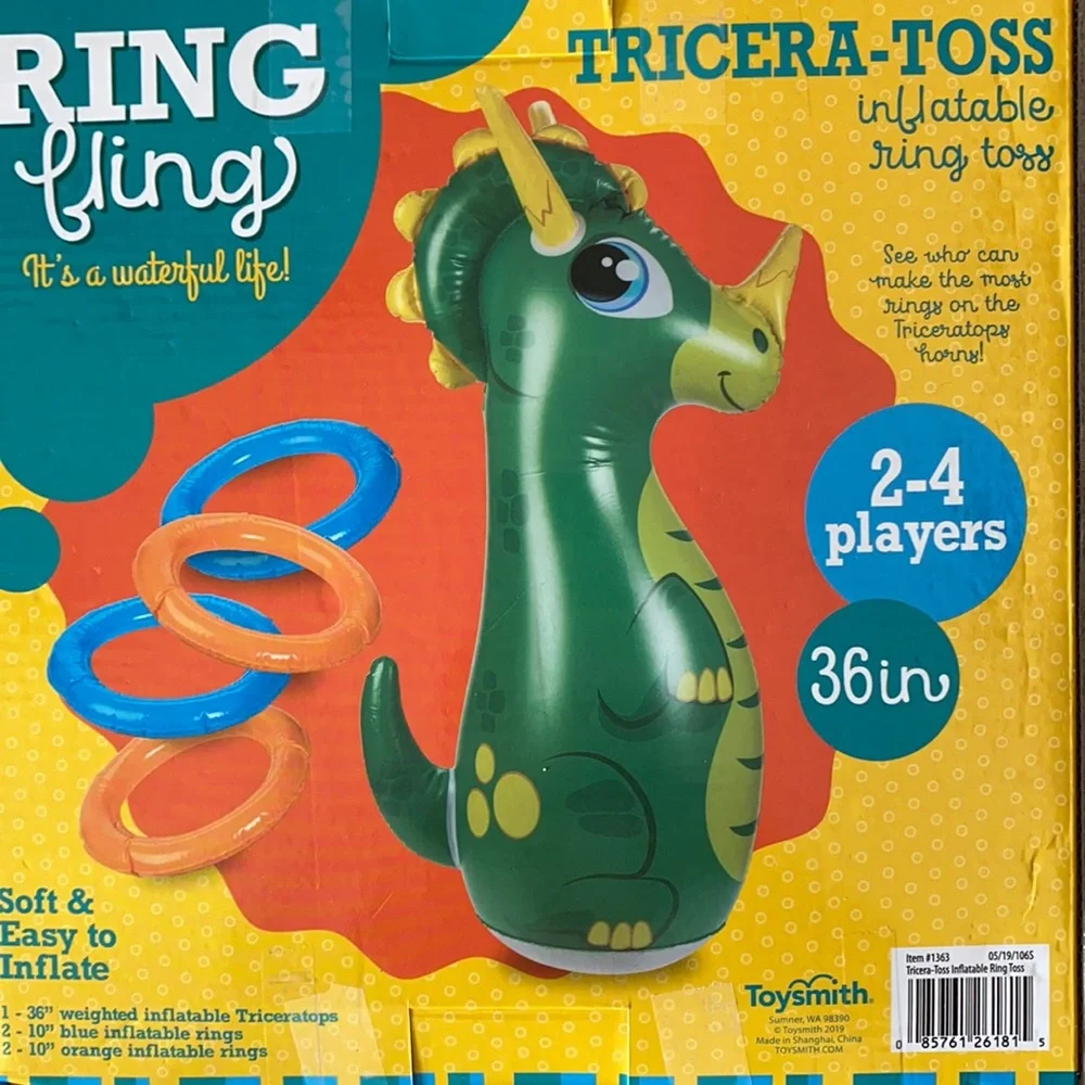 ~Toysmith~ Ring Fling Triceratops-Toss